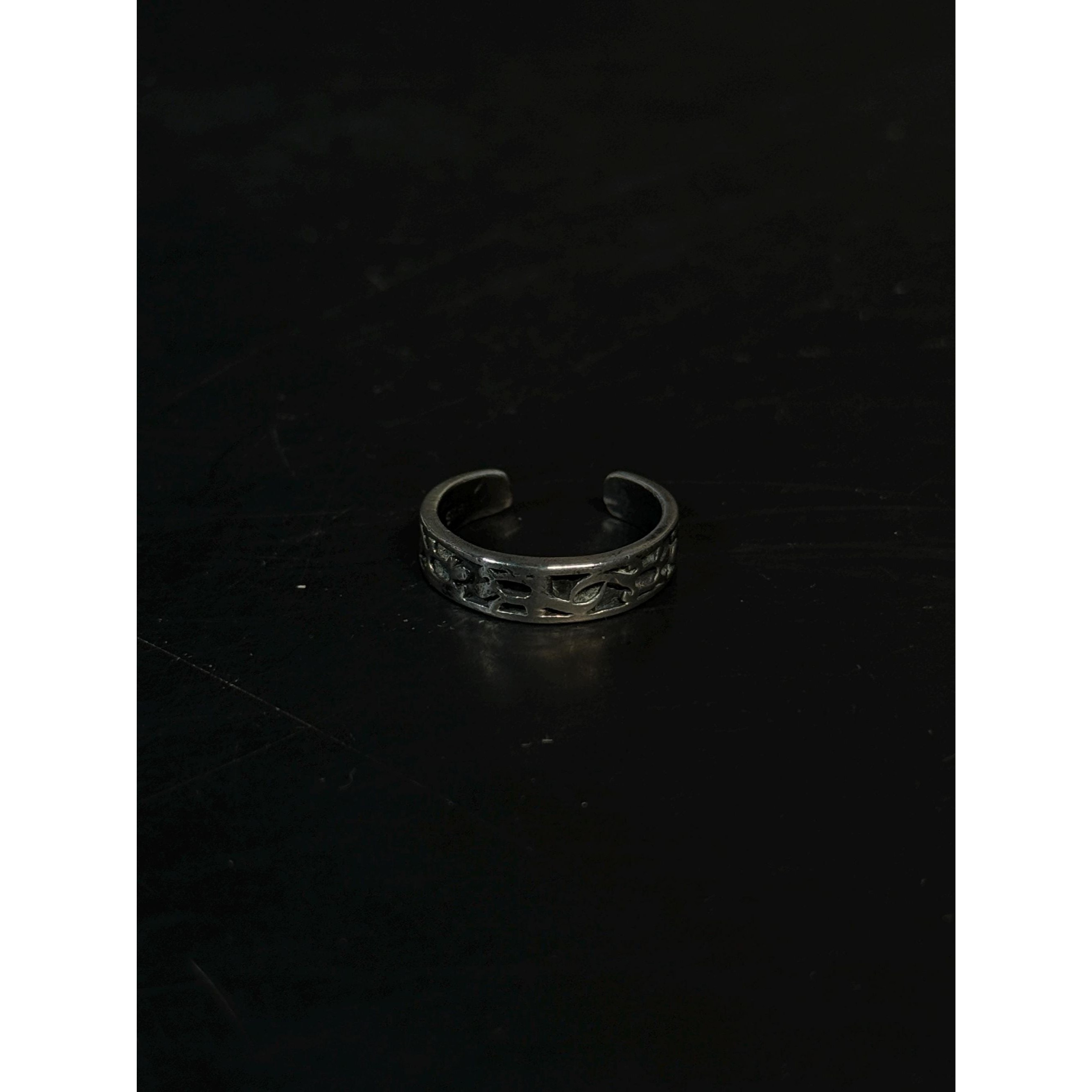 Sterling Silver Tribal Animal Motif Adjustable Cuff Ring Size 6.25